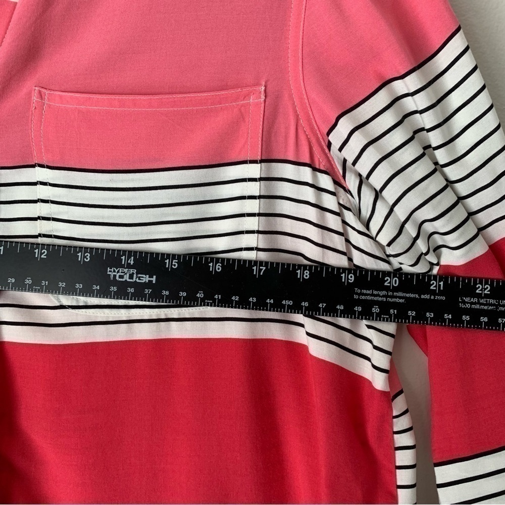 VELVET Heart white and pink Striped button down blouse long sleeve top Size L - Picture 8 of 10